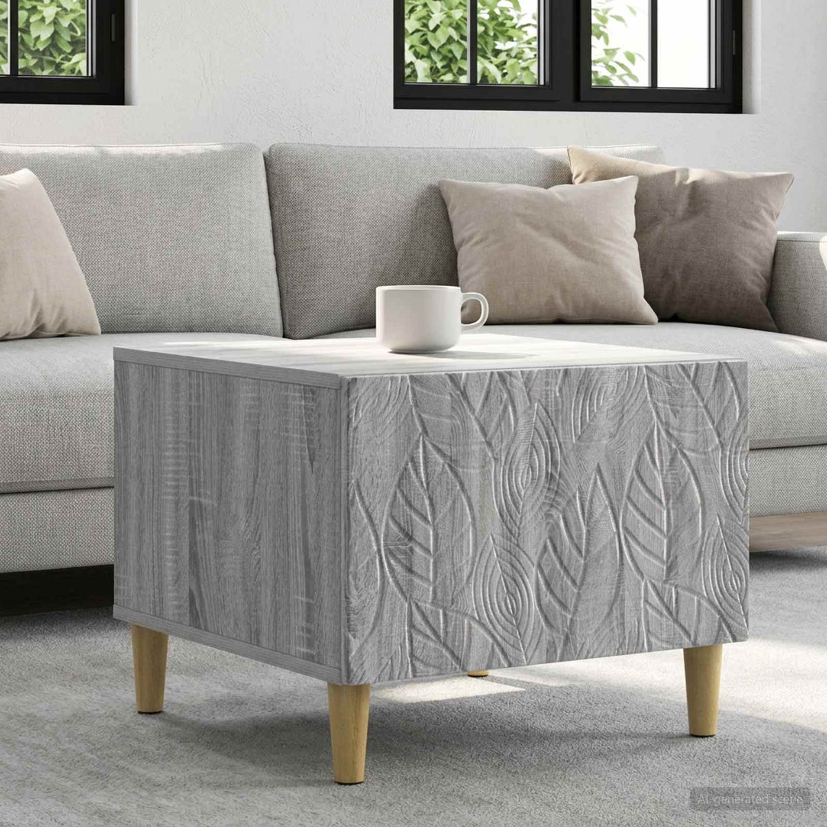 Salontafel Grijs Sonoma 50 x 49 x 40 cm Bewerkt hout is nu te koop bij PeponiXL, paradijselijk wonen!