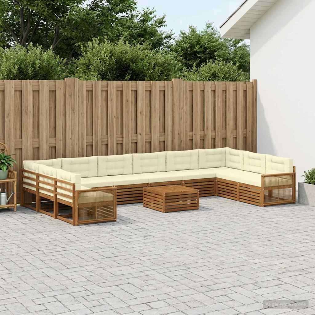 Sofa-Sets met kussen 11 pcs Massief Acaciahout is nu te koop bij PeponiXL, paradijselijk wonen!