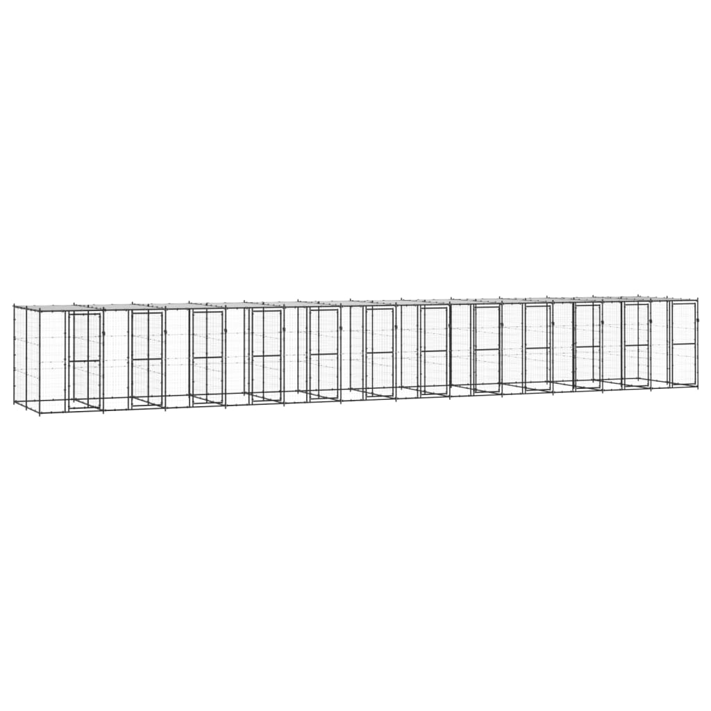 Hondenkennel met dak 29,04 m² staal is nu te koop bij PeponiXL, paradijselijk wonen!