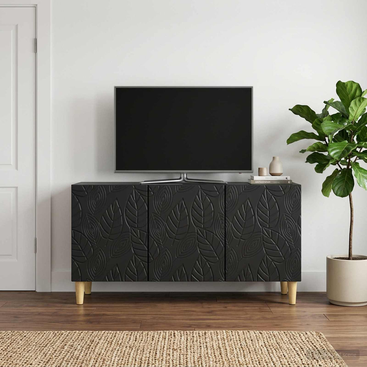 TV-kast 99 x 34,5 x 50 cm Zwart Bewerkt hout is nu te koop bij PeponiXL, paradijselijk wonen!