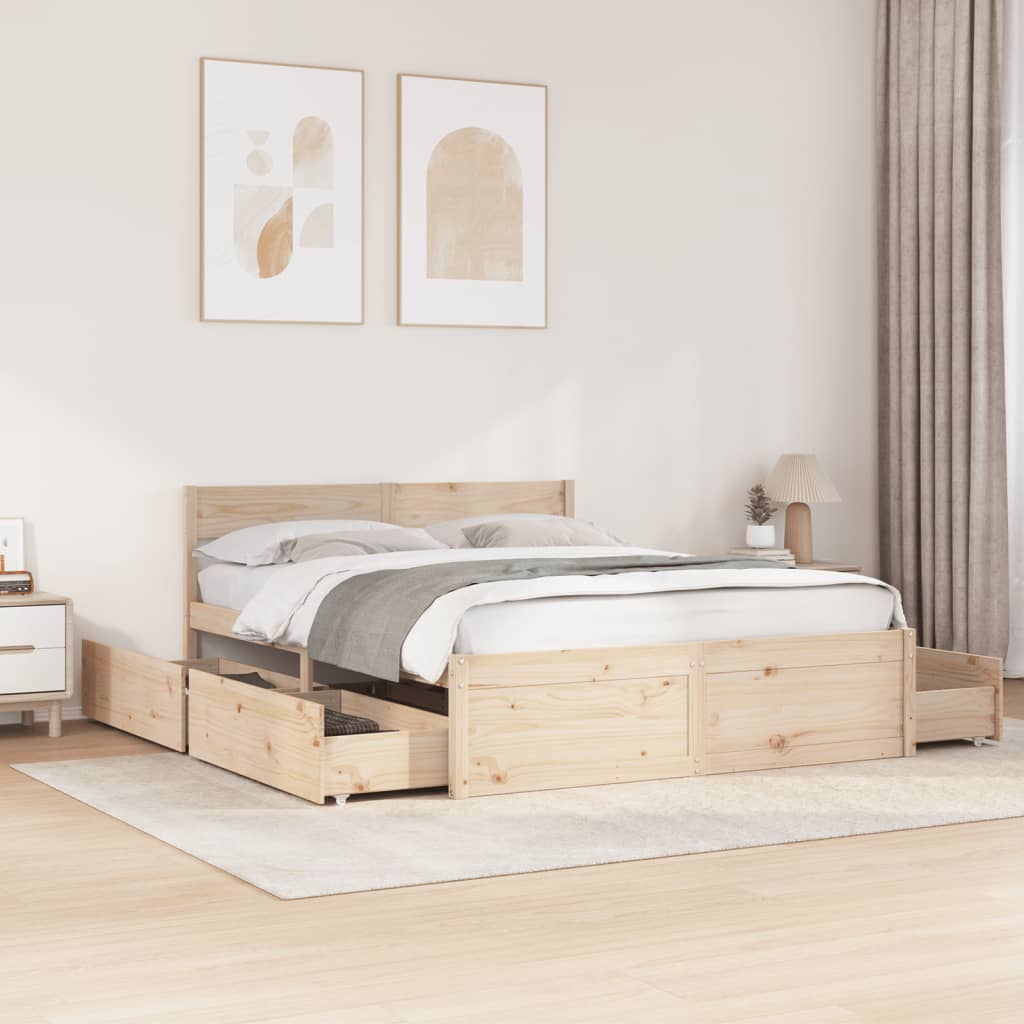 Bedframe zonder matras massief grenenhout 150x200 cm is nu te koop bij PeponiXL, paradijselijk wonen!