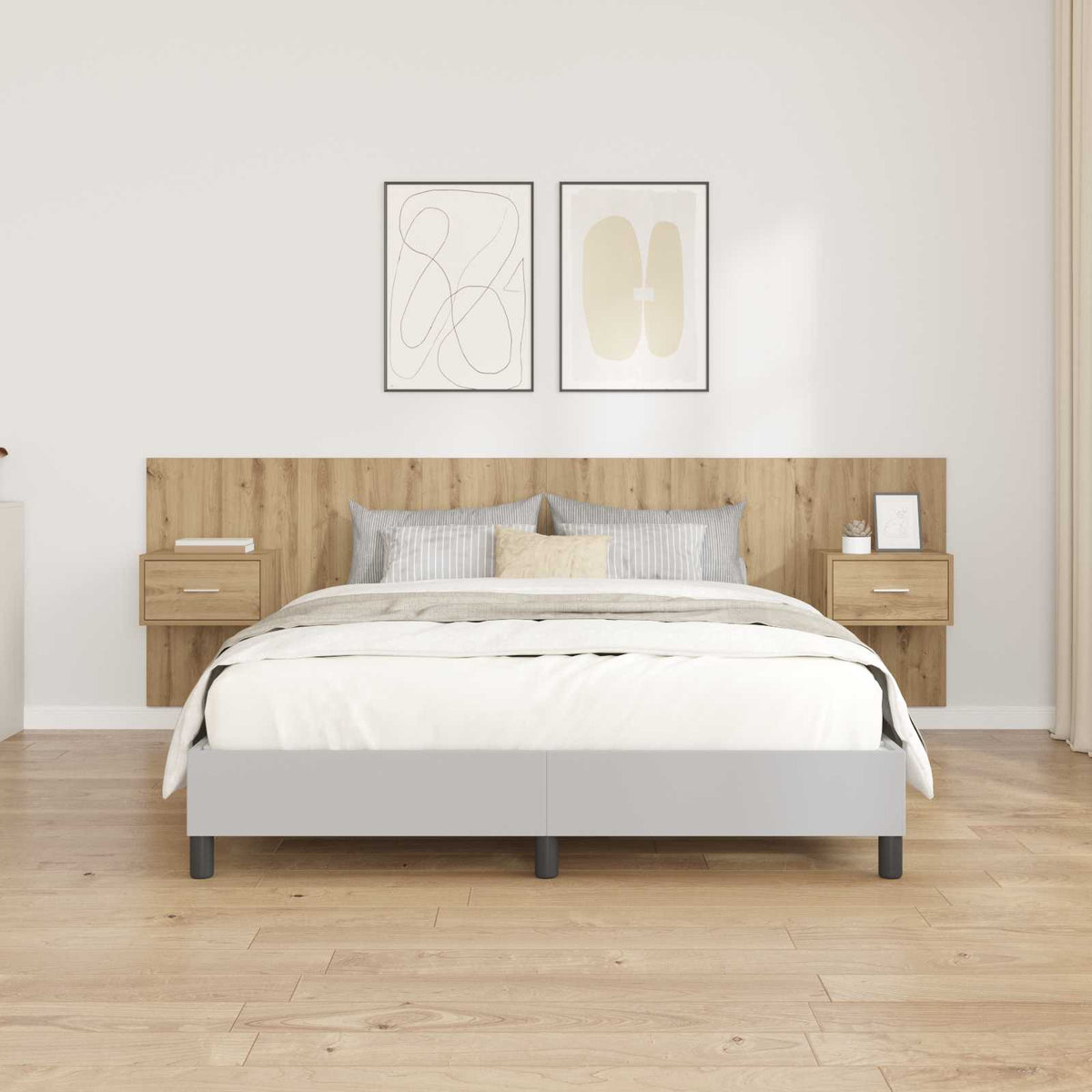 Hoofdbord Met Kast met lade 3 pcs Artisan Eiken Bewerkt hout is nu te koop bij PeponiXL, paradijselijk wonen!