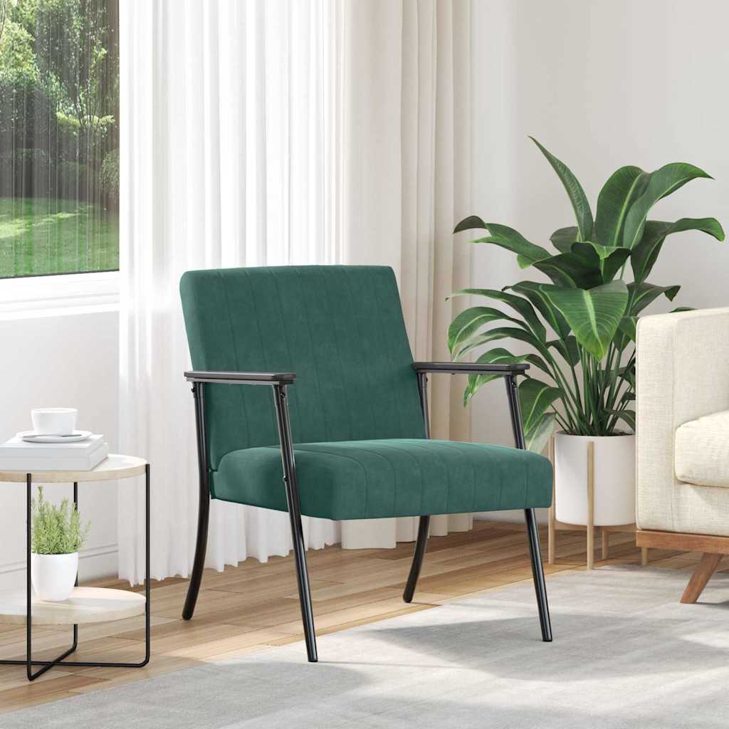 Fauteuil Donkergroen 59 x 75 x 78 cm Fluweel is nu te koop bij PeponiXL, paradijselijk wonen!