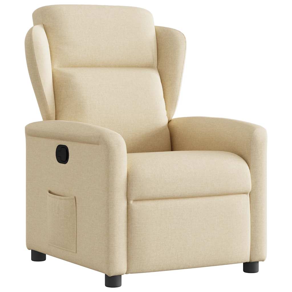 Fauteuil verstelbaar stof crèmekleurig is nu te koop bij PeponiXL, paradijselijk wonen!