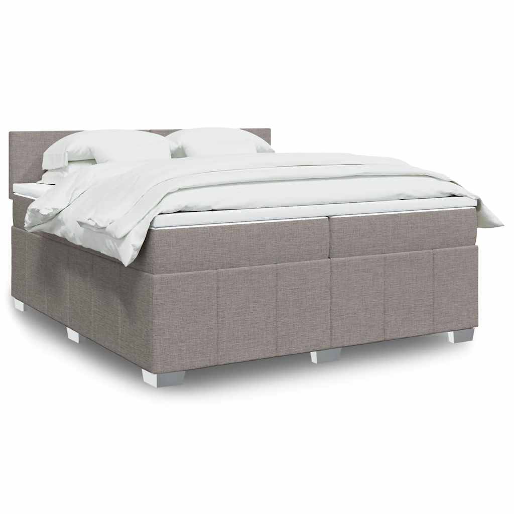 Boxspring met matras stof taupe 200x200 cm is nu te koop bij PeponiXL, paradijselijk wonen!