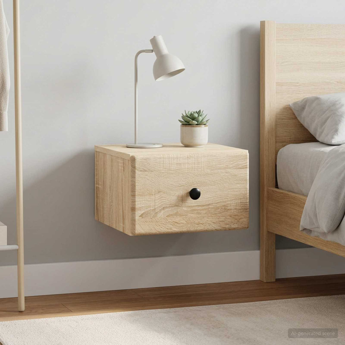 Wandbeugel Bedkast 2 pcs Sonoma Eiken 34,5 x 33 x 20 cm is nu te koop bij PeponiXL, paradijselijk wonen!