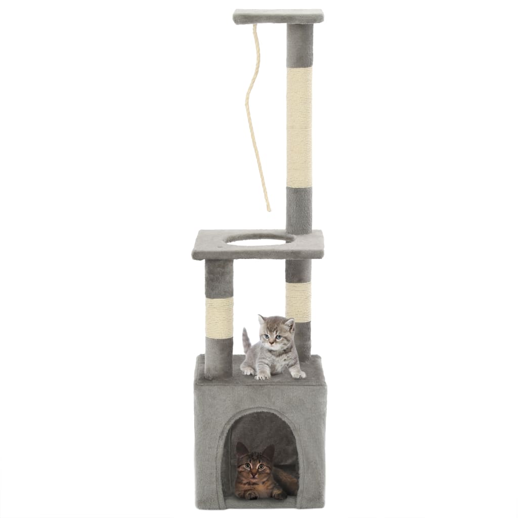 Kattenkrabpaal met sisal krabpalen 109 cm grijs is nu te koop bij PeponiXL, paradijselijk wonen!