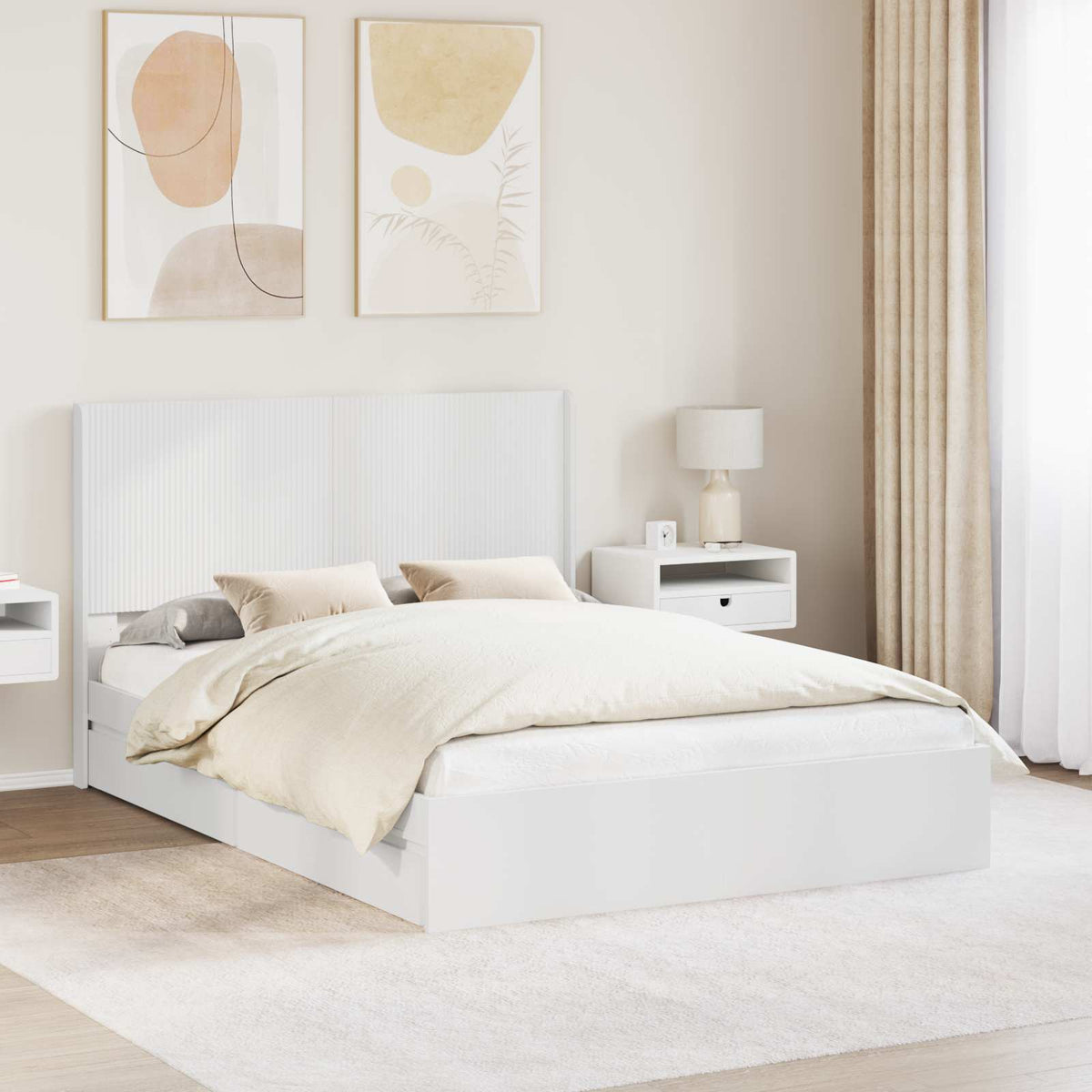 Bedframe met opbergruimte en hoofdbord 3 pcs Bewerkt hout is nu te koop bij PeponiXL, paradijselijk wonen!