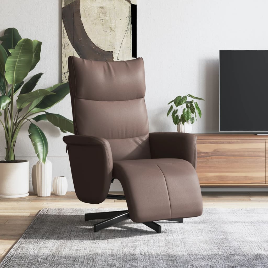 Fauteuil verstelbaar met voetensteun kunstleer bruin is nu te koop bij PeponiXL, paradijselijk wonen!