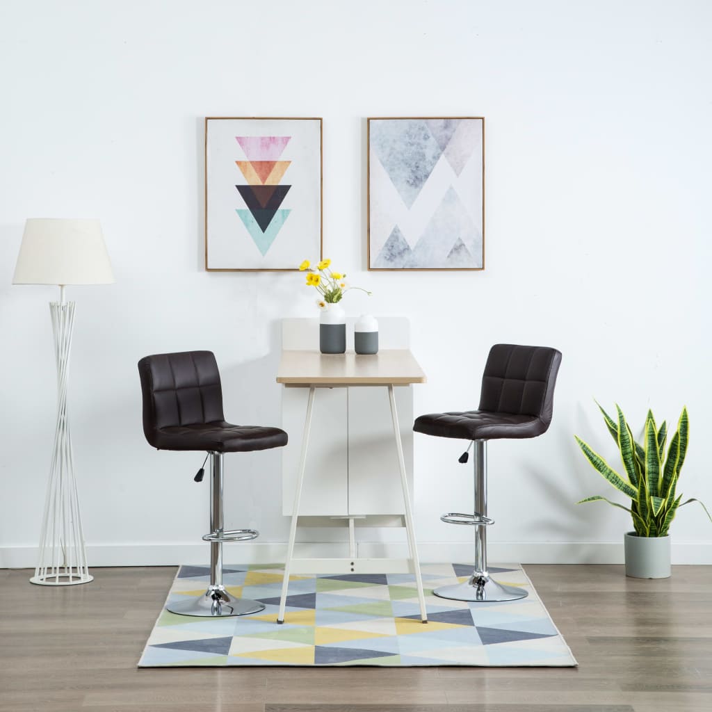 Barstoelen 2 st kunstleer bruin is nu te koop bij PeponiXL, paradijselijk wonen!