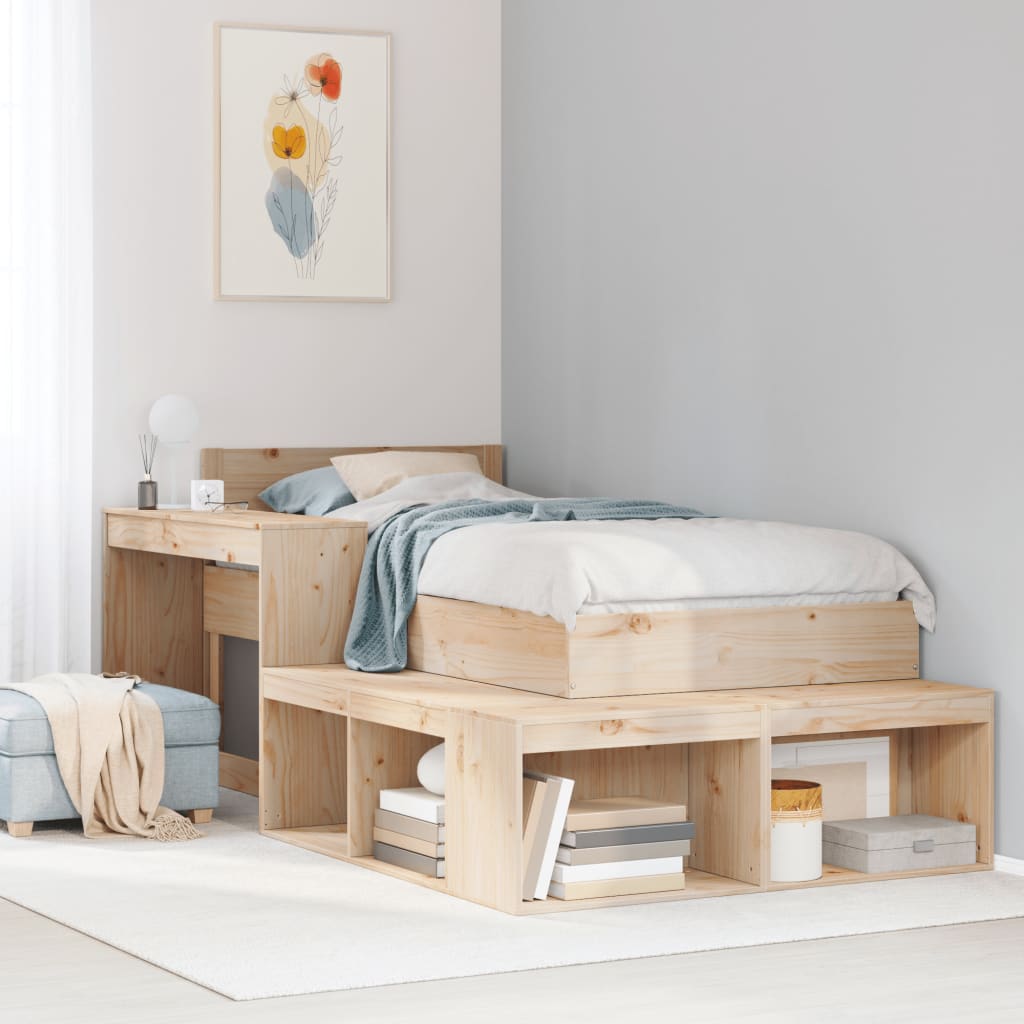 Nachtkastje met bureau 222x107x75 cm massief grenenhout is nu te koop bij PeponiXL, paradijselijk wonen!