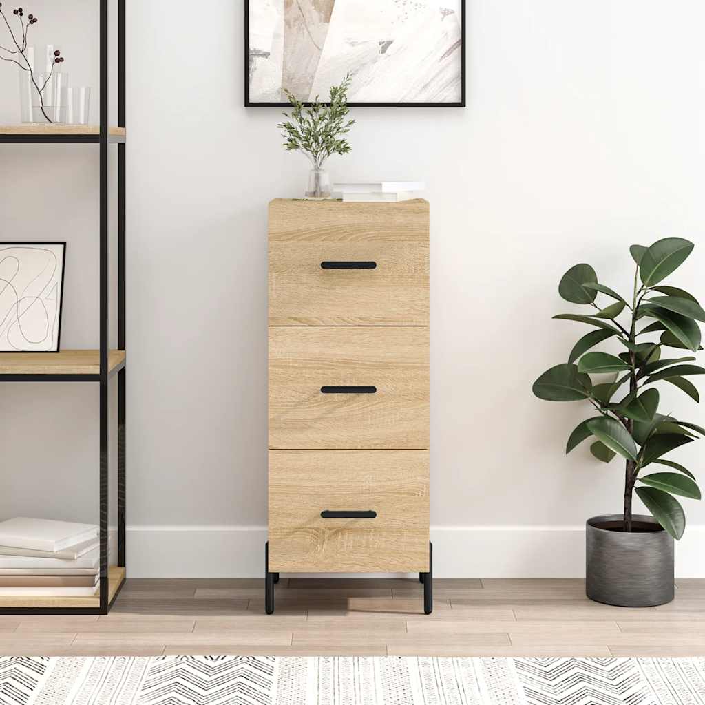 Dressoir 34,5x34x90 cm bewerkt hout sonoma eiken is nu te koop bij PeponiXL, paradijselijk wonen!