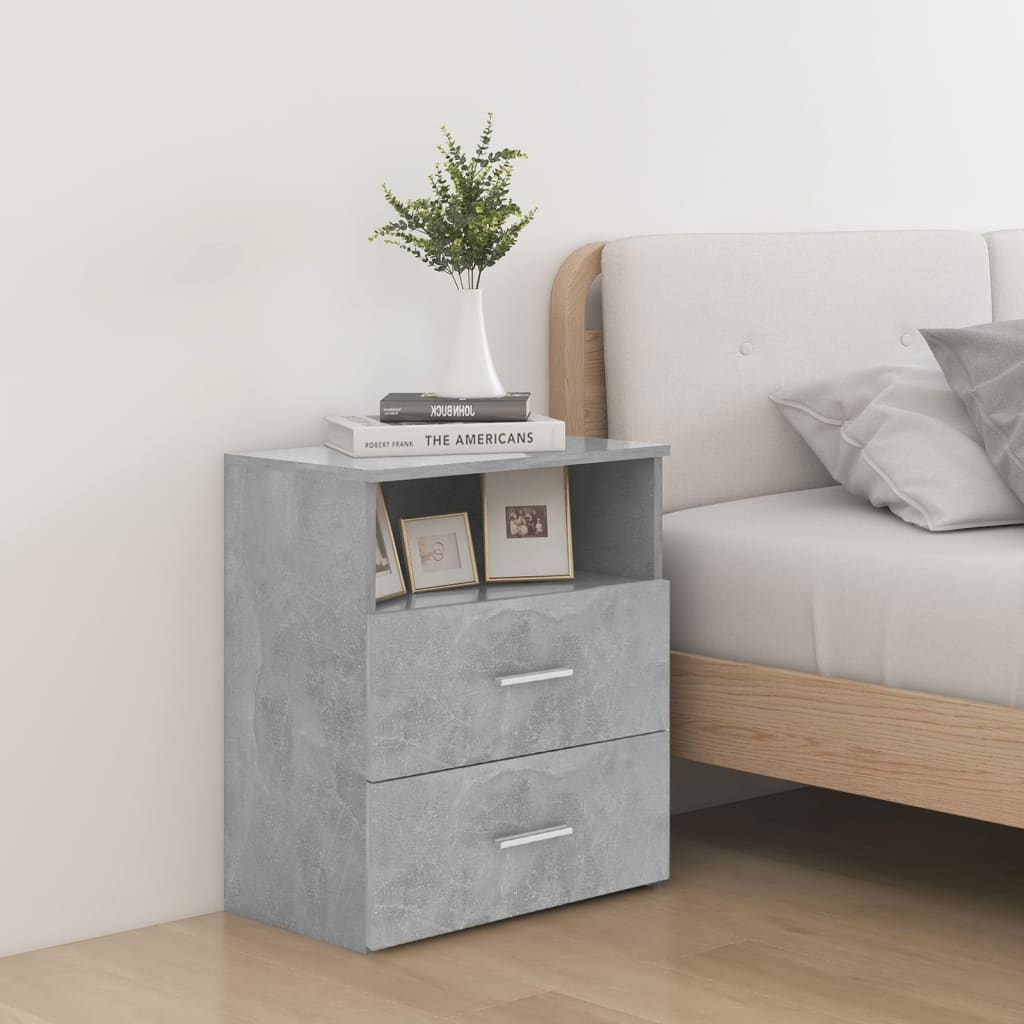 Nachtkastjes 2 st 50x32x60 cm betongrijs is nu te koop bij PeponiXL, paradijselijk wonen!