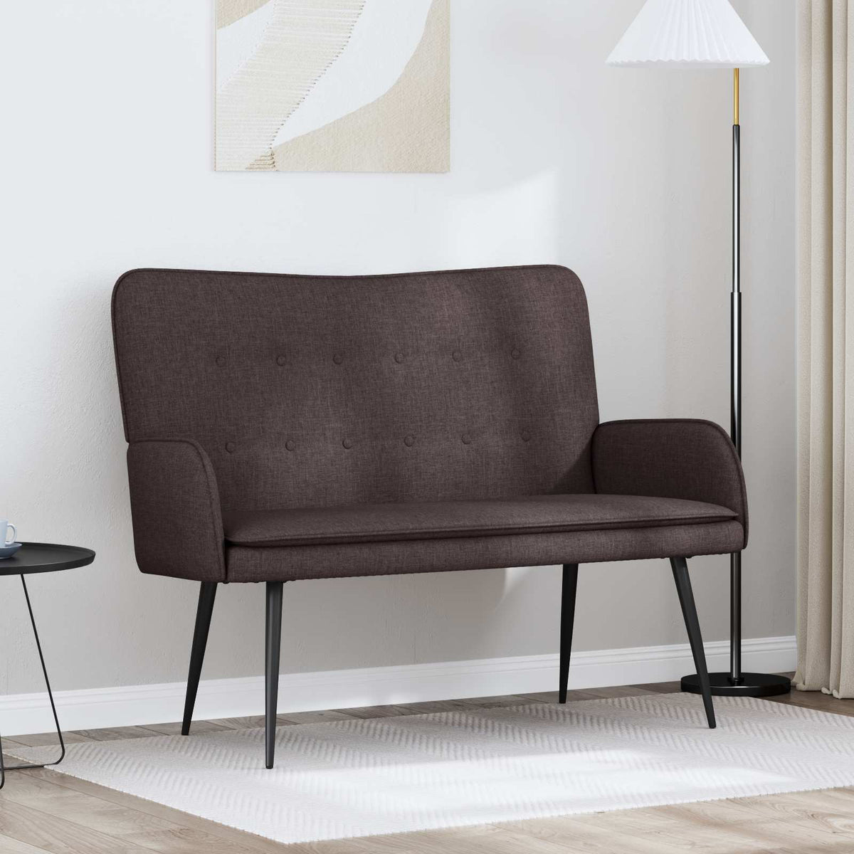 2-Zits Sofa Donkerbruin 115 x 61 x 87 cm Stof is nu te koop bij PeponiXL, paradijselijk wonen!