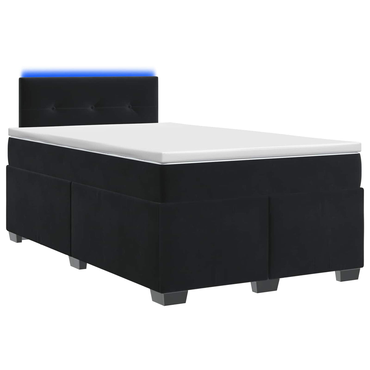 Boxspring Bed met Matras en LED Zwart 120 x 190 cm fluweel is nu te koop bij PeponiXL, paradijselijk wonen!