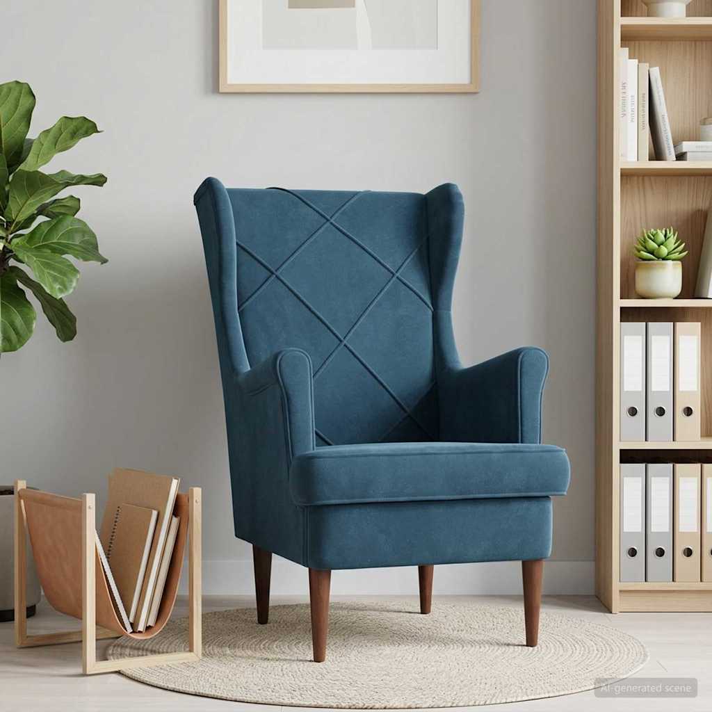 Fauteuil Blauw Fluweel is nu te koop bij PeponiXL, paradijselijk wonen!