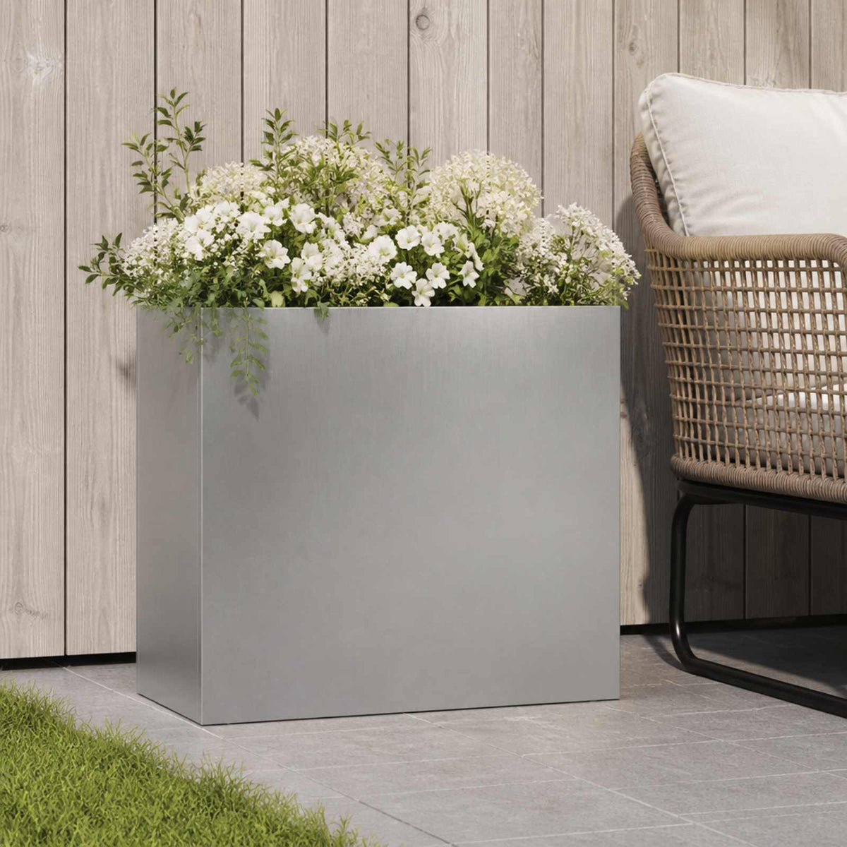 Plantenbak zilver 50 x 20 x 40 cm Roestvrij staal is nu te koop bij PeponiXL, paradijselijk wonen!