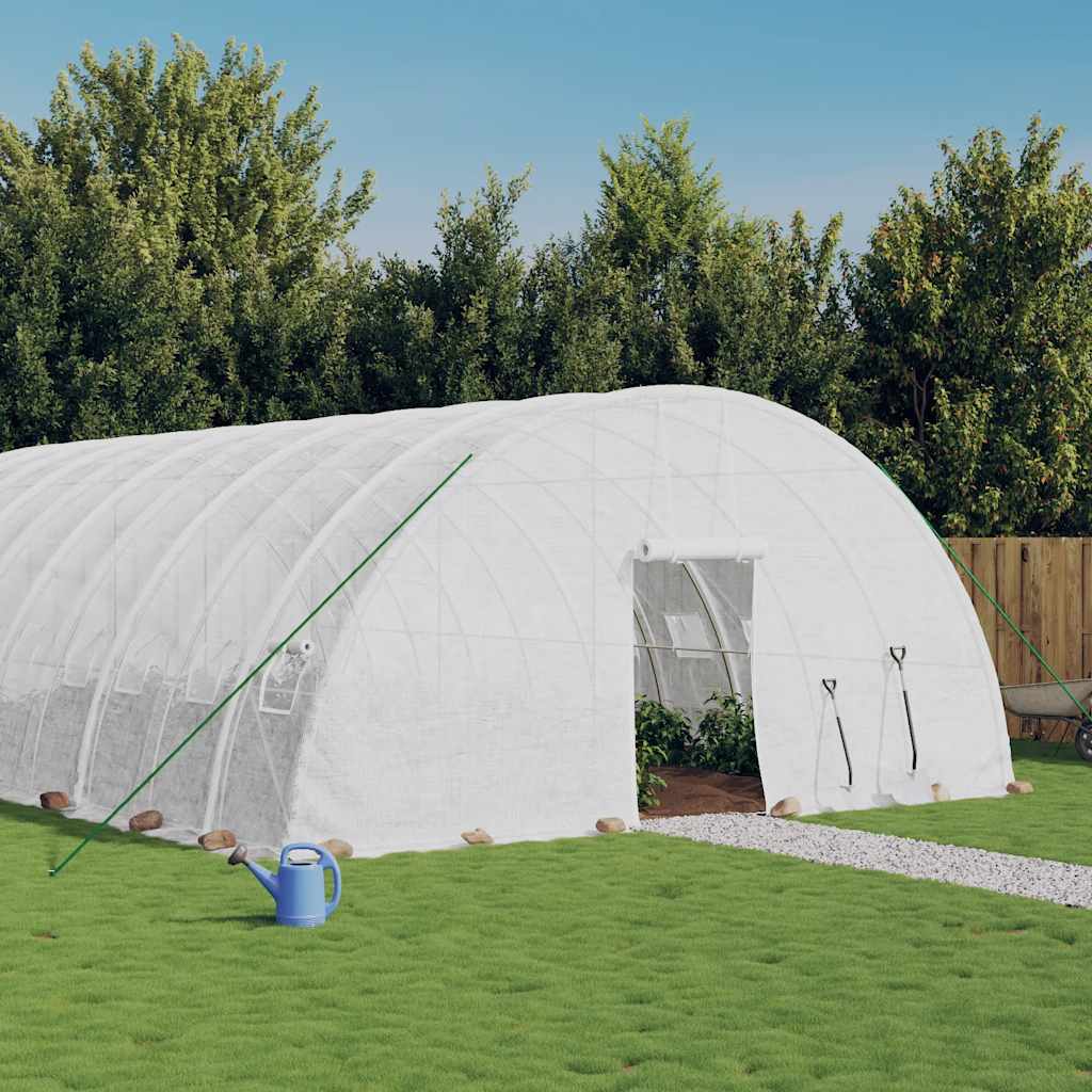 Tuinkas met stalen frame 96 m² 16x6x2,85 m wit is nu te koop bij PeponiXL, paradijselijk wonen!