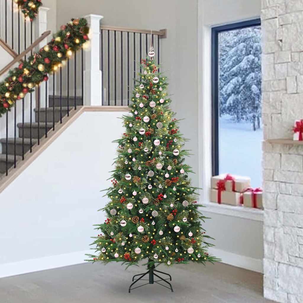 Kunstmatige Inklapbare Kerstboom Groen 240 cm PE en PVC is nu te koop bij PeponiXL, paradijselijk wonen!