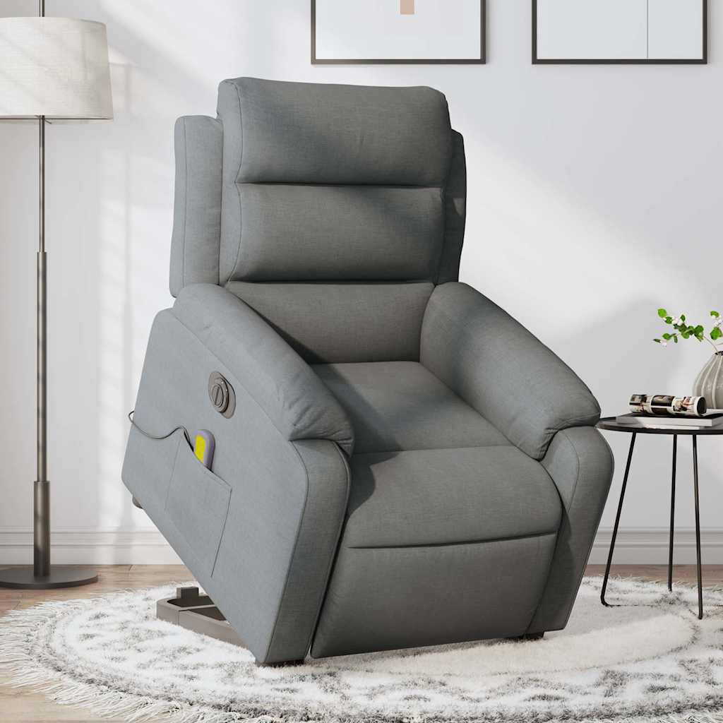 Sta-op-massagestoel elektrisch verstelbaar stof donkergrijs is nu te koop bij PeponiXL, paradijselijk wonen!
