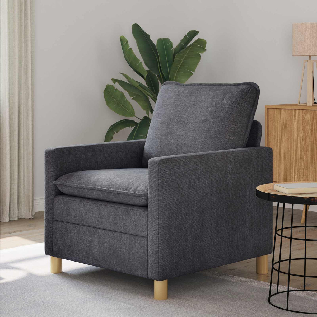 Bank Donkergrijs 76 x 81 x 87,5 cm Polyester is nu te koop bij PeponiXL, paradijselijk wonen!
