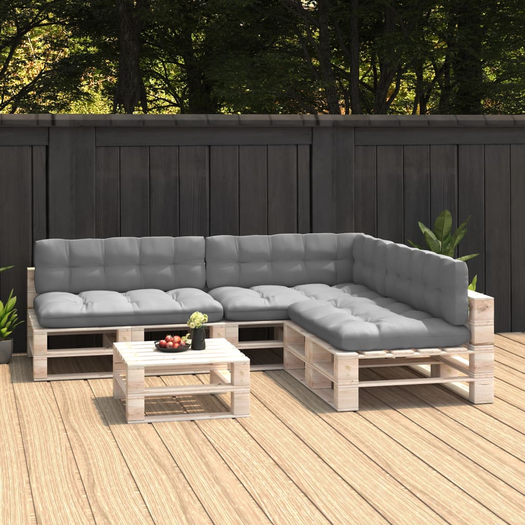 Bankkussens pallet 7 st grijs is nu te koop bij PeponiXL, paradijselijk wonen!