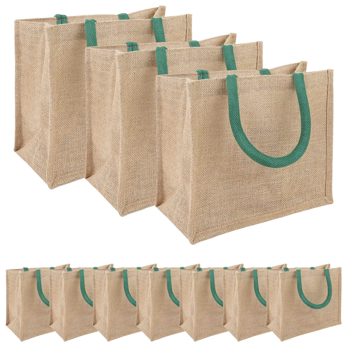 Jute handtassen 10 Natuurlijk en Groen 26 x 22 x 14 cm is nu te koop bij PeponiXL, paradijselijk wonen!