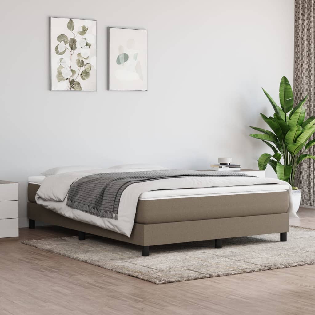 Boxspring met matras stof taupe 160x200 cm is nu te koop bij PeponiXL, paradijselijk wonen!