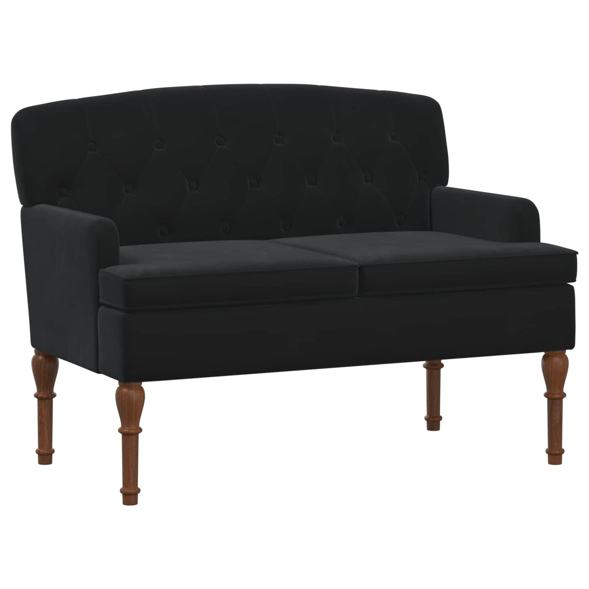 Loungebank met knopencomfort Zwart 111 x 65 x 79 cm Fluweel is nu te koop bij PeponiXL, paradijselijk wonen!