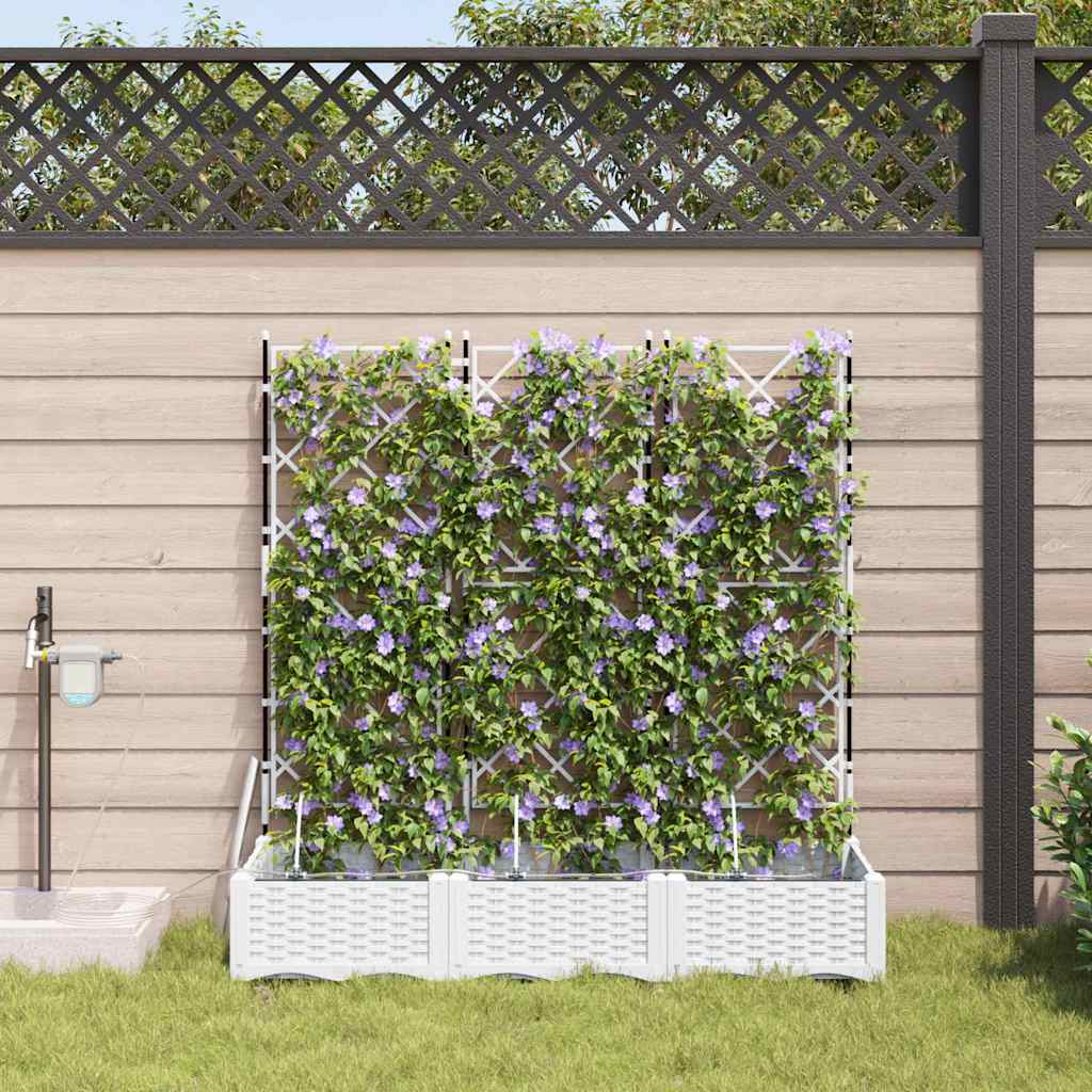 Tuin Bloempot 3 pcs Wit Kunststof is nu te koop bij PeponiXL, paradijselijk wonen!