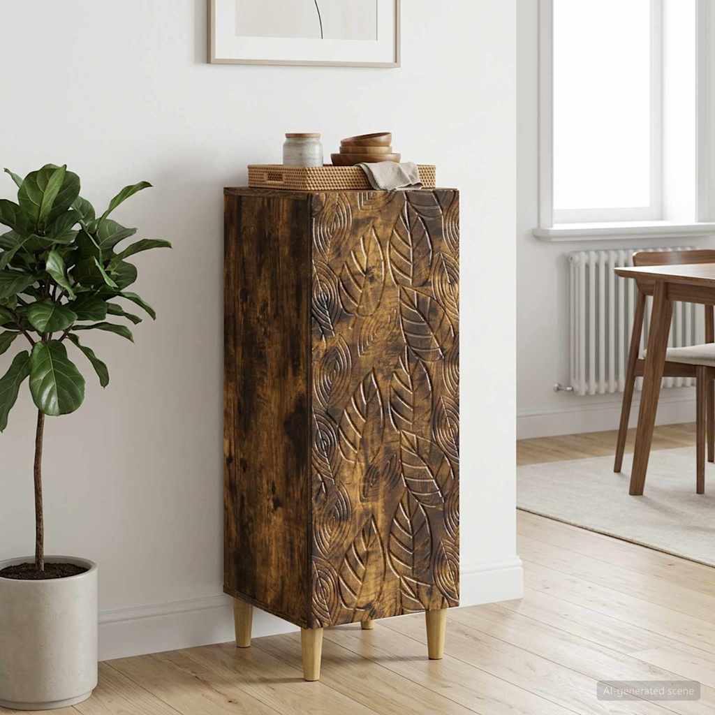 Dressoir Gerookt eiken 33 x 34,5 x 90 cm Bewerkt hout is nu te koop bij PeponiXL, paradijselijk wonen!