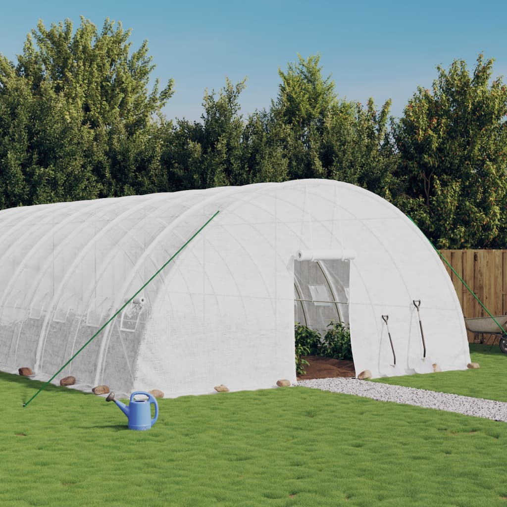 Tuinkas met stalen frame 84 m² 14x6x2,85 m wit is nu te koop bij PeponiXL, paradijselijk wonen!