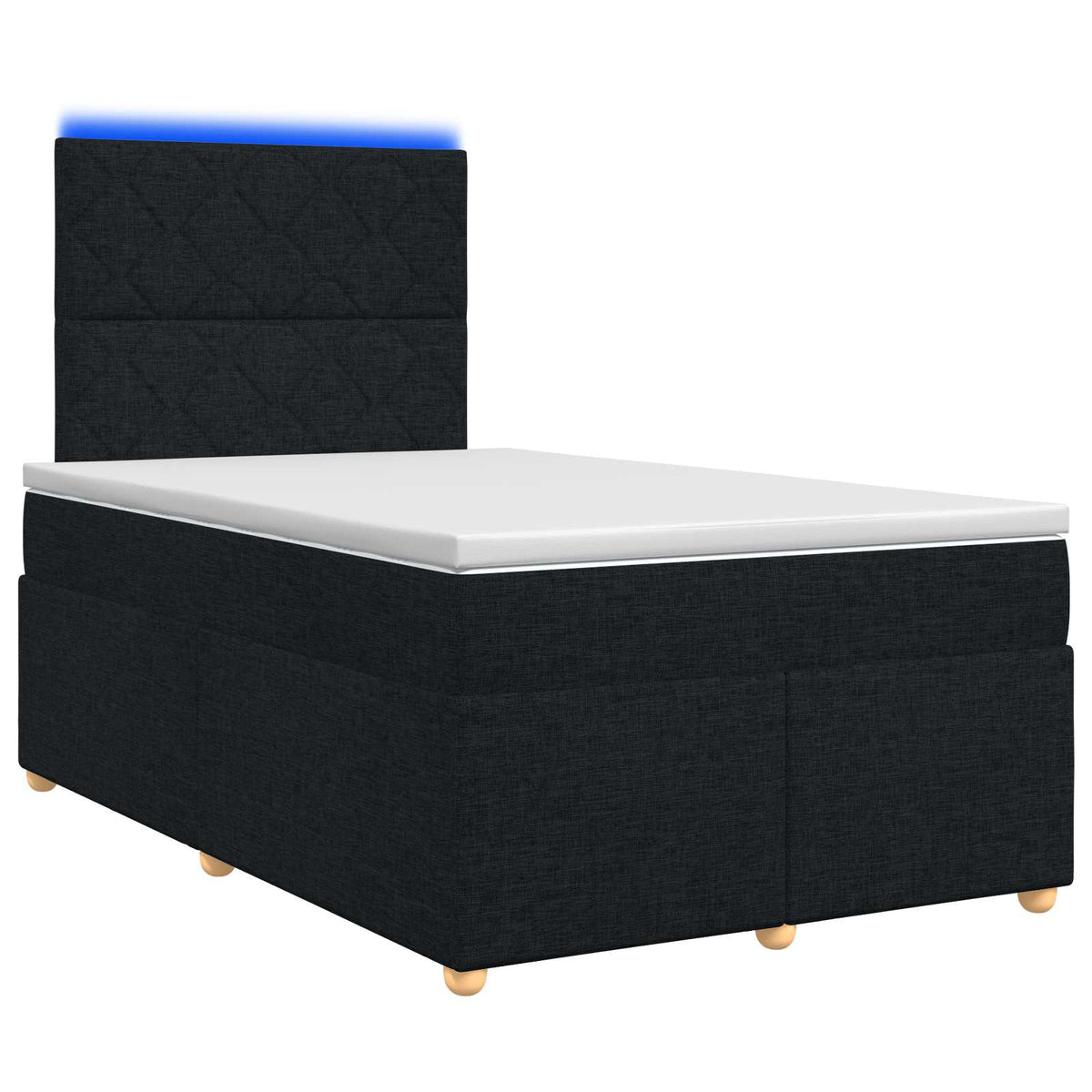 Boxspringbed met matras met hoofdeinde Zwart 120 x 200 cm Stof is nu te koop bij PeponiXL, paradijselijk wonen!