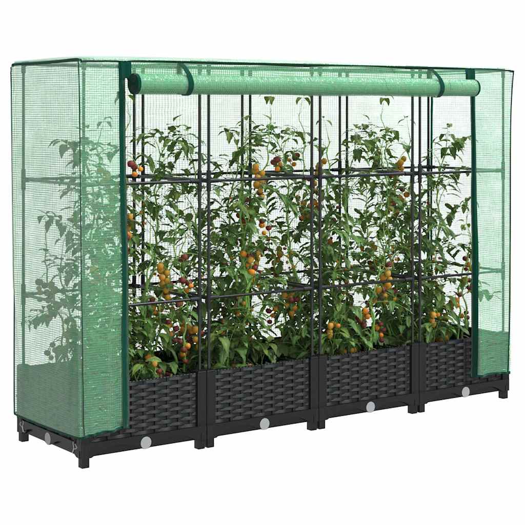 Verhoogde plantenbak met kashoes rotanlook 160x40x123 cm is nu te koop bij PeponiXL, paradijselijk wonen!