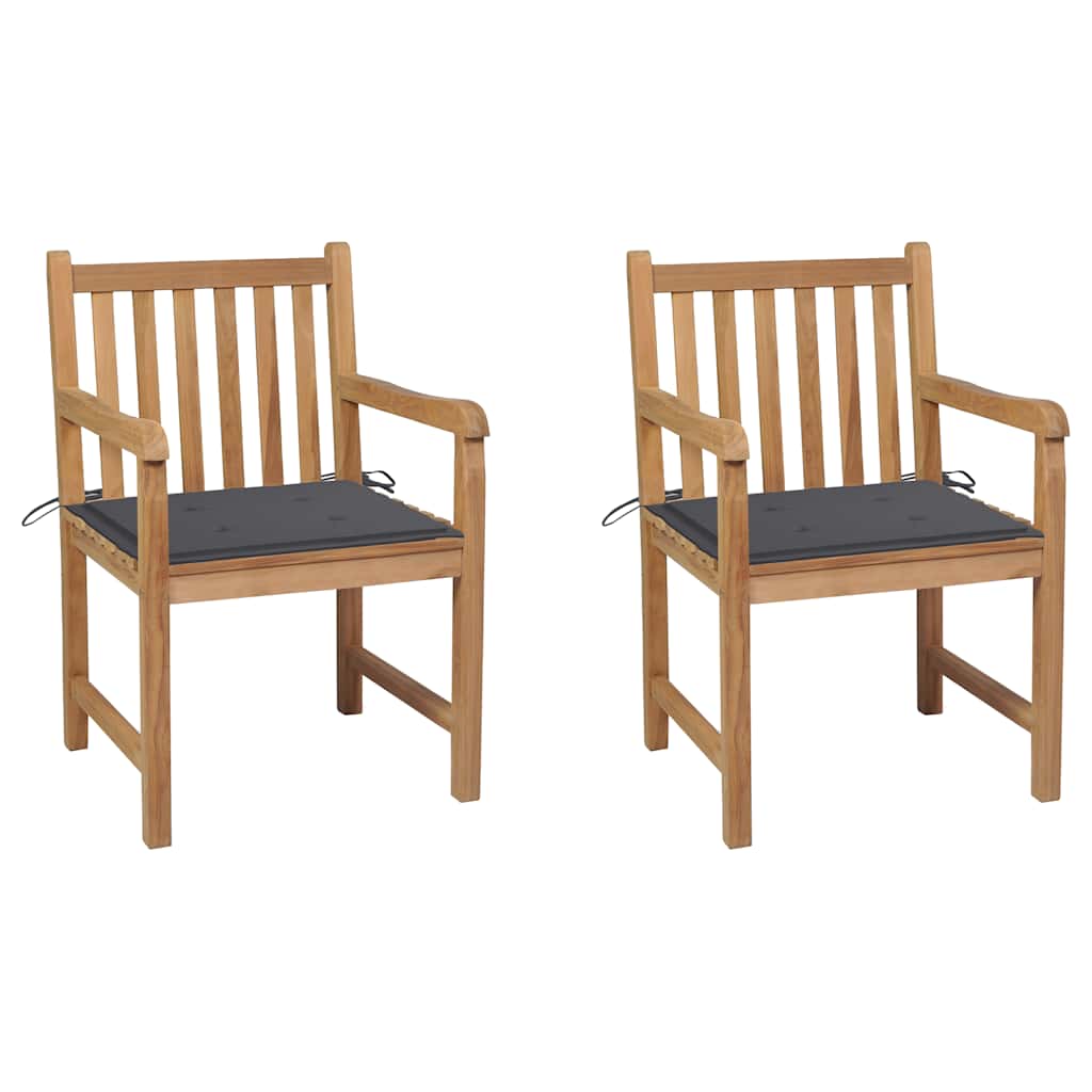 Tuinstoelen 2 st met antracietkleurige kussens massief teakhout is nu te koop bij PeponiXL, paradijselijk wonen!