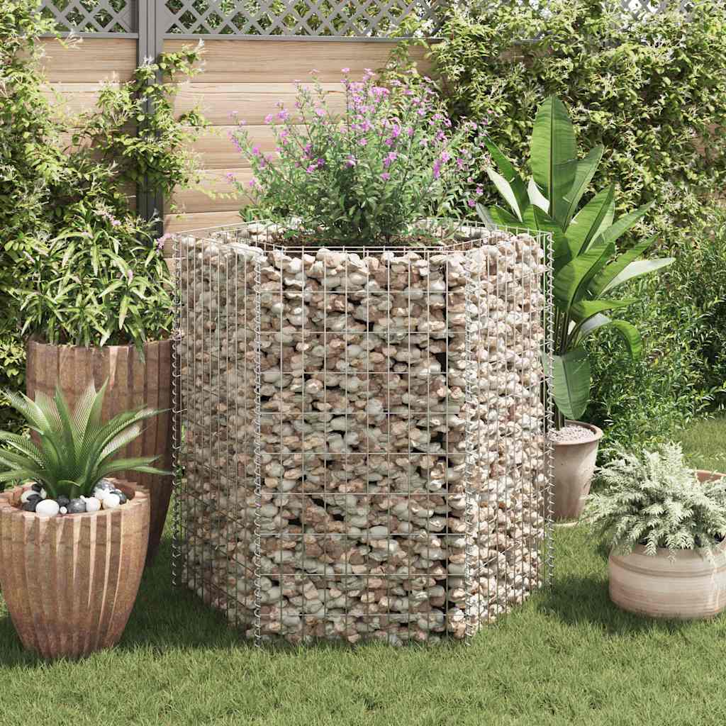 Gabion plantenbak verhoogd zeshoekig 100x90x100 cm is nu te koop bij PeponiXL, paradijselijk wonen!