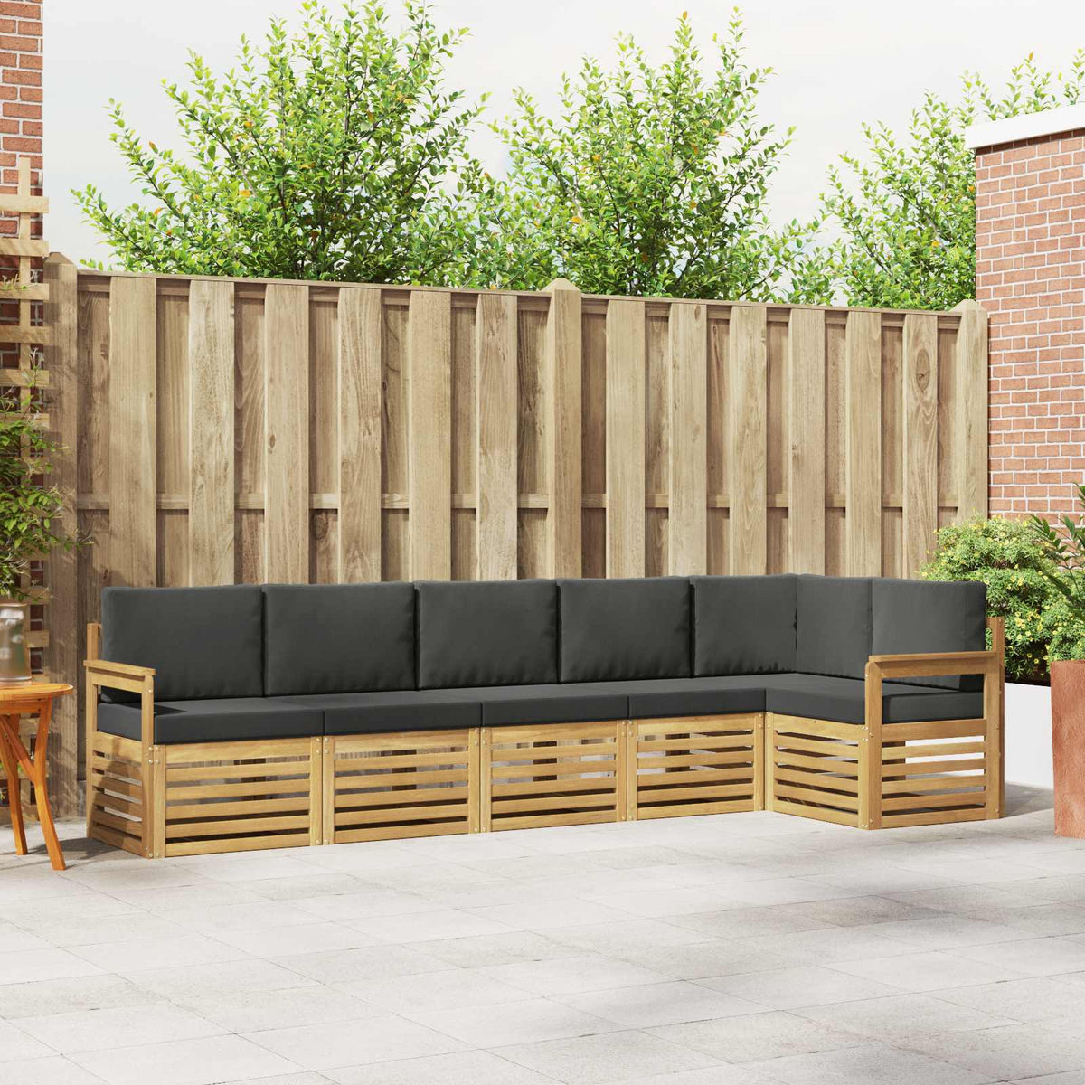 Buiten bankenset 6 pcs Wit en antracietkleurig is nu te koop bij PeponiXL, paradijselijk wonen!