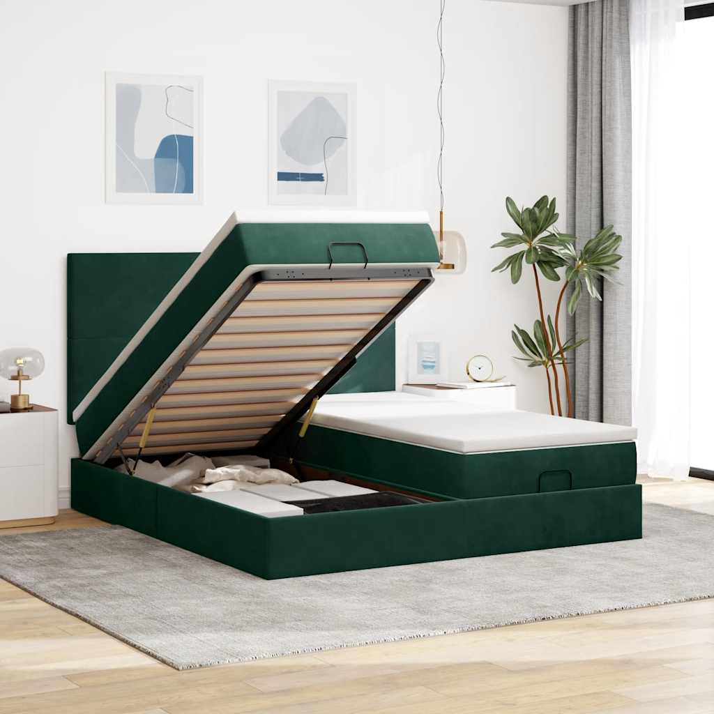 Ottoman bed met matrassen en LED's 180x200cm fluweel is nu te koop bij PeponiXL, paradijselijk wonen!