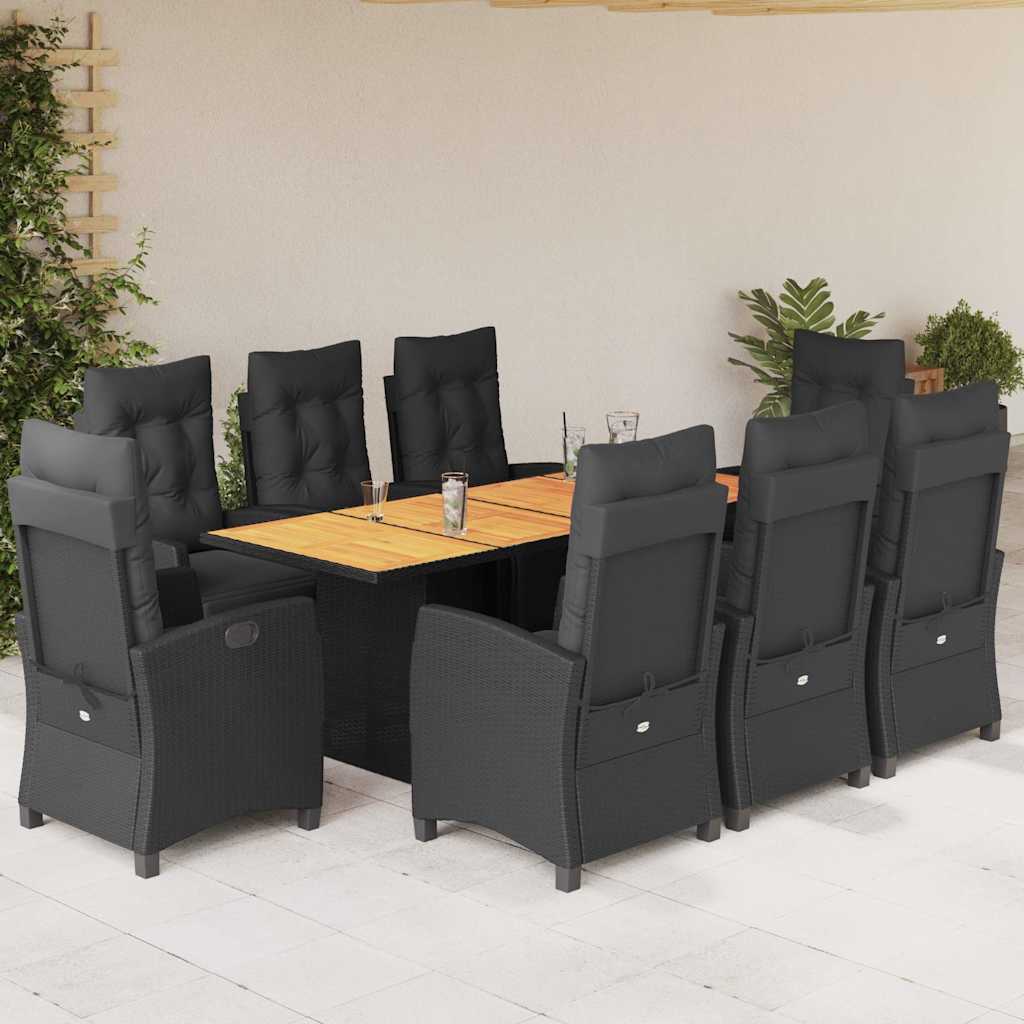 9-delige Tuinset poly rattan zwart is nu te koop bij PeponiXL, paradijselijk wonen!