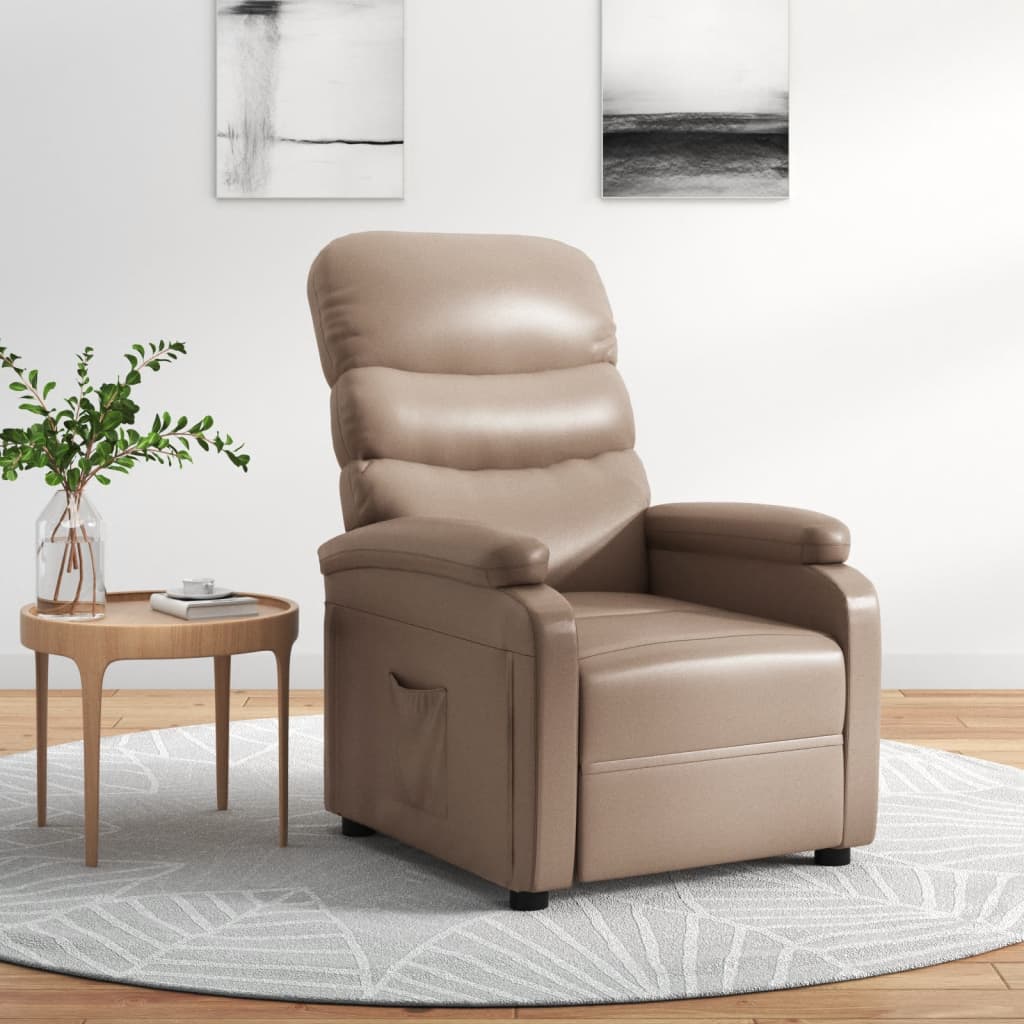 Fauteuil verstelbaar kunstleer cappuccinokleurig is nu te koop bij PeponiXL, paradijselijk wonen!