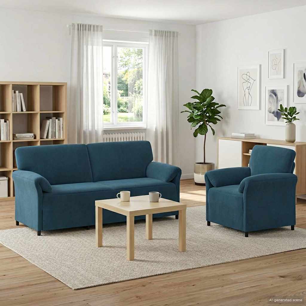 Bankstel 2 st Blauw Fluweel is nu te koop bij PeponiXL, paradijselijk wonen!