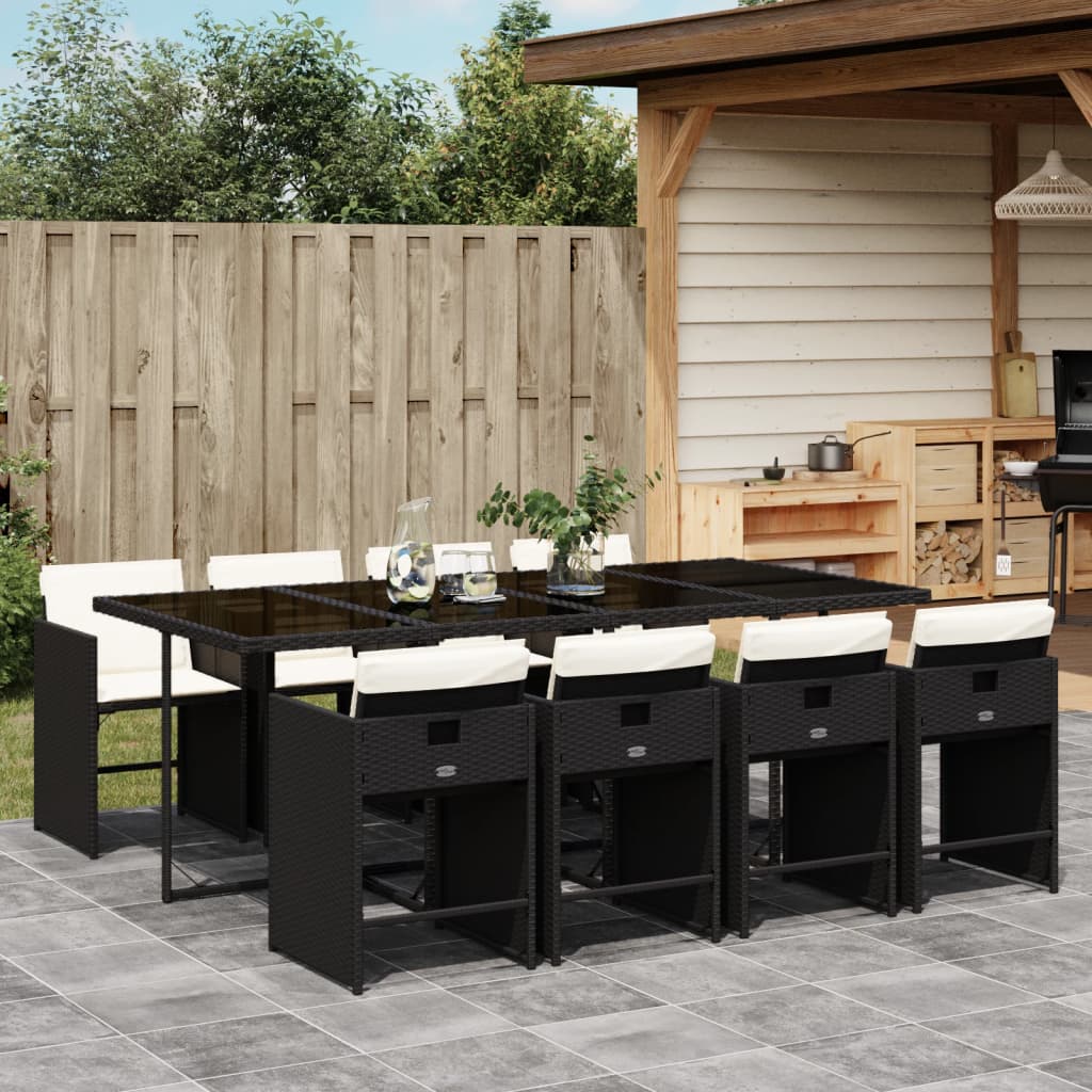 9-delige Tuinset poly rattan zwart is nu te koop bij PeponiXL, paradijselijk wonen!