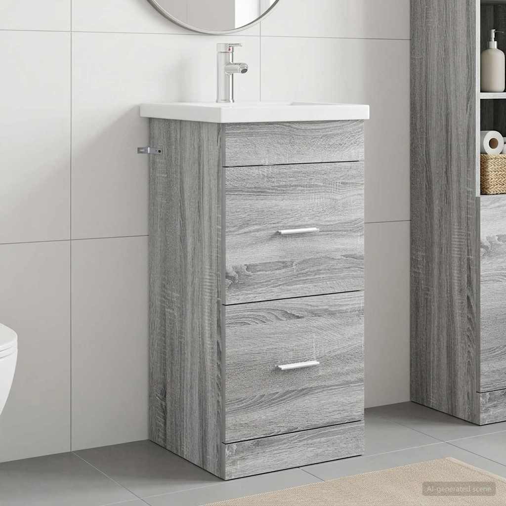 Badkamermeubel met Wasbak Grijs Sonoma 42 x 40 x 84,5 cm is nu te koop bij PeponiXL, paradijselijk wonen!