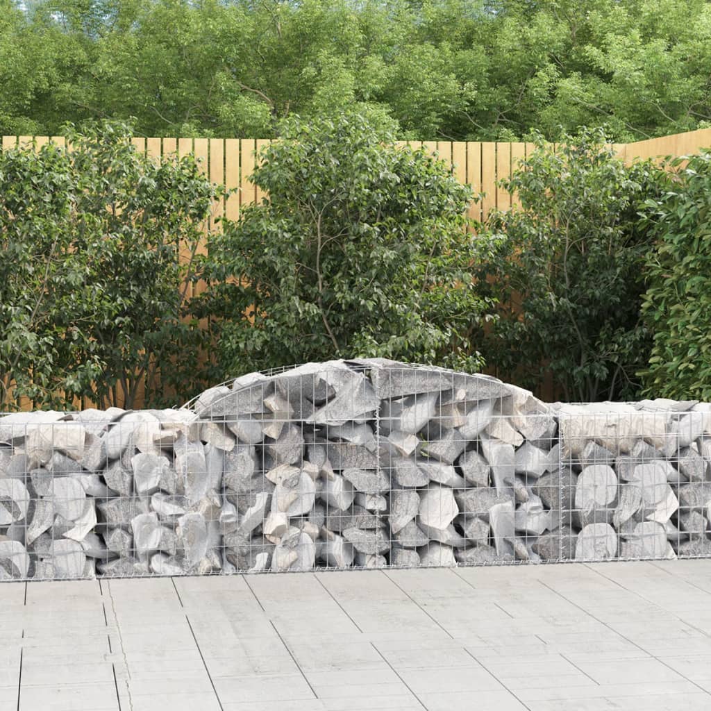 Schanskorven 5 st gewelfd 300x50x60/80 cm gegalvaniseerd ijzer is nu te koop bij PeponiXL, paradijselijk wonen!