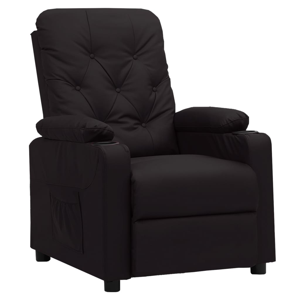 Fauteuil verstelbaar kunstleer zwart is nu te koop bij PeponiXL, paradijselijk wonen!