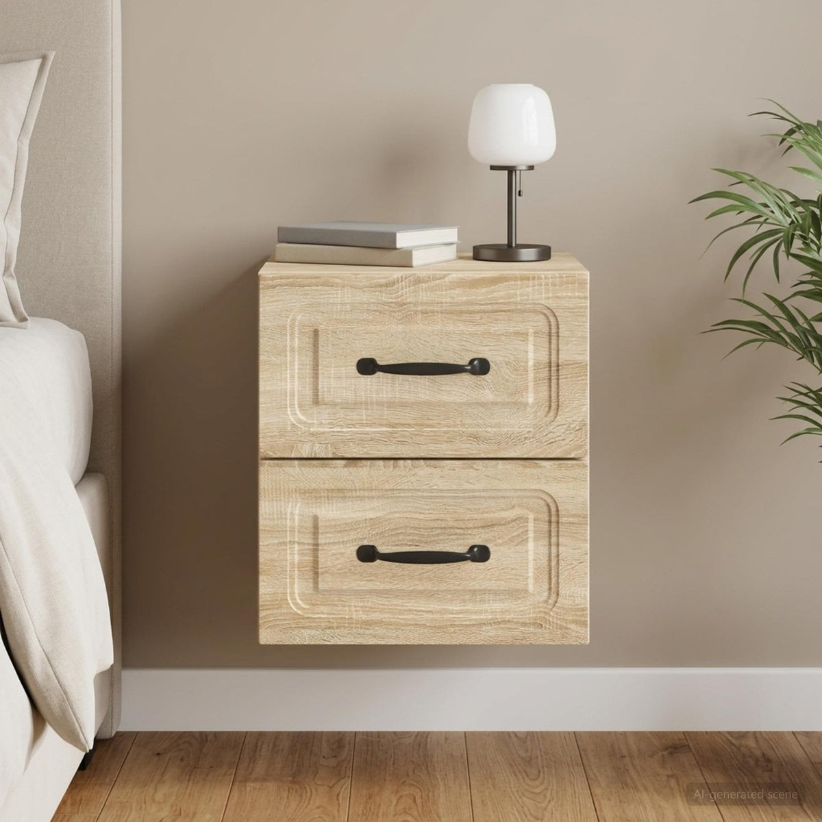Wandbeugel Bedkast Sonoma Eiken 34,5 x 33 x 40 cm Bewerkt hout is nu te koop bij PeponiXL, paradijselijk wonen!