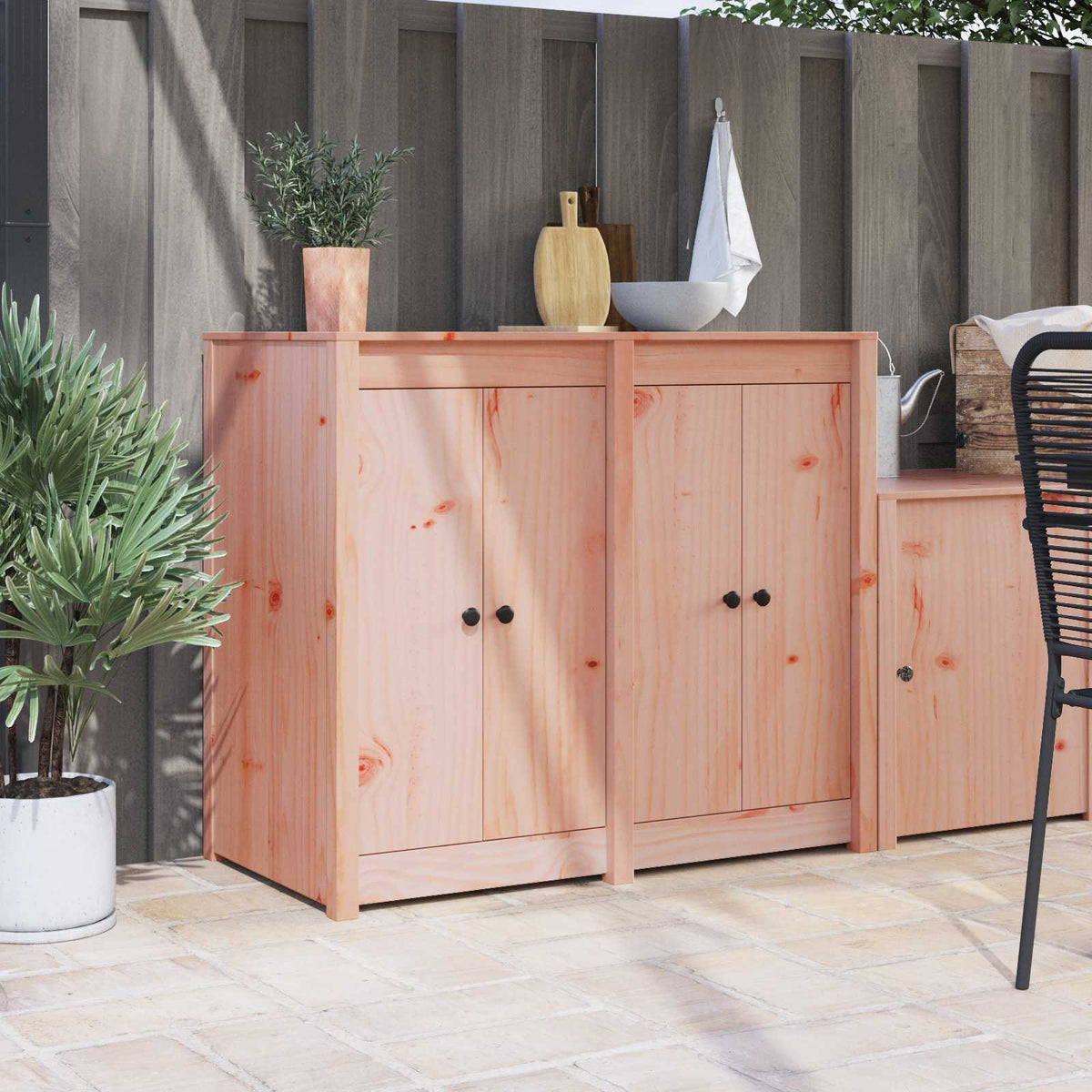 Keukendeur MEPPEL 2 pcs Bruin 50 x 9 x 82 cm massief douglas is nu te koop bij PeponiXL, paradijselijk wonen!