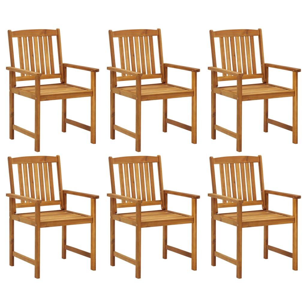 Tuinstoelen 6 st massief acaciahout is nu te koop bij PeponiXL, paradijselijk wonen!