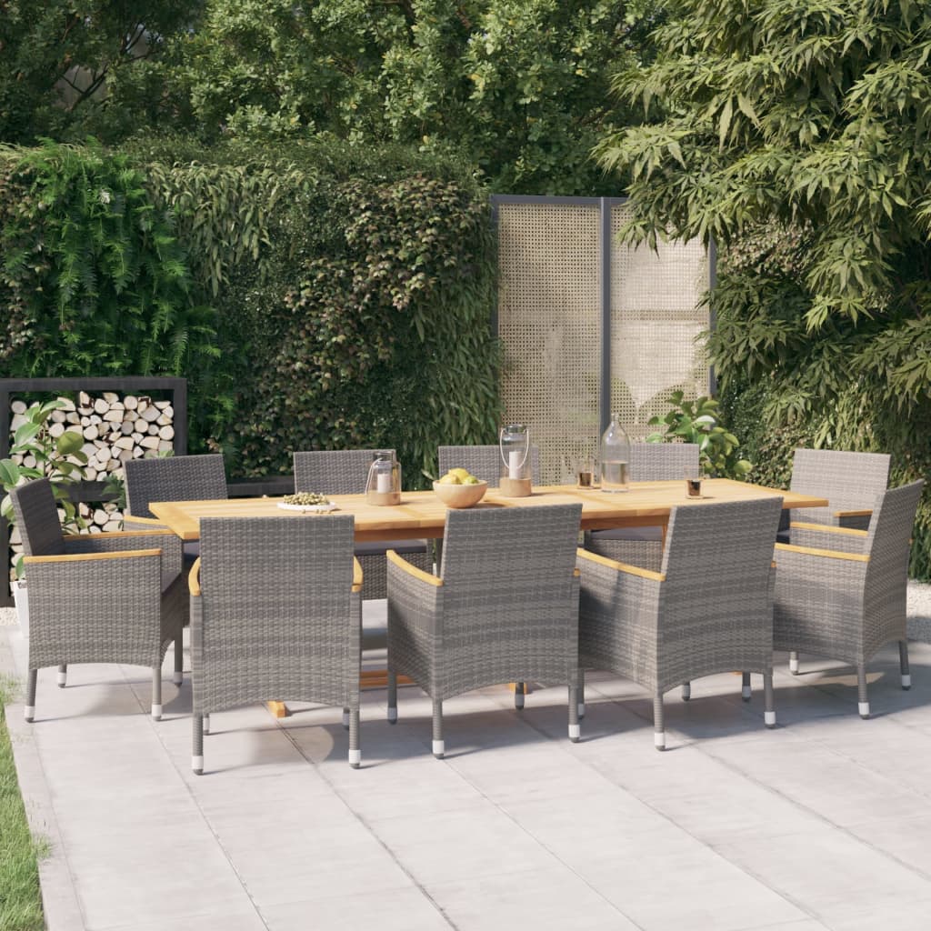 11-delige Tuinset met kussens grijs is nu te koop bij PeponiXL, paradijselijk wonen!