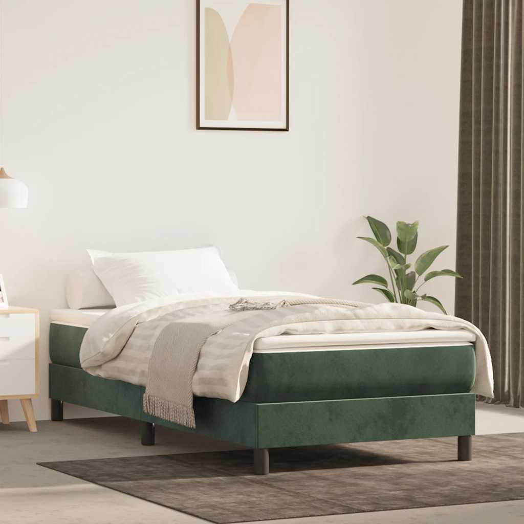 Pocketveringmatras medium 80x210x20 cm fluweel donkergroen is nu te koop bij PeponiXL, paradijselijk wonen!
